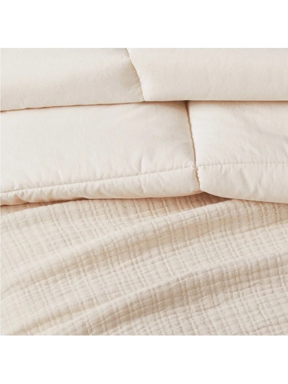 NWT King/ California King Textured Chambray Comforter & Sham Set Natural - Casal